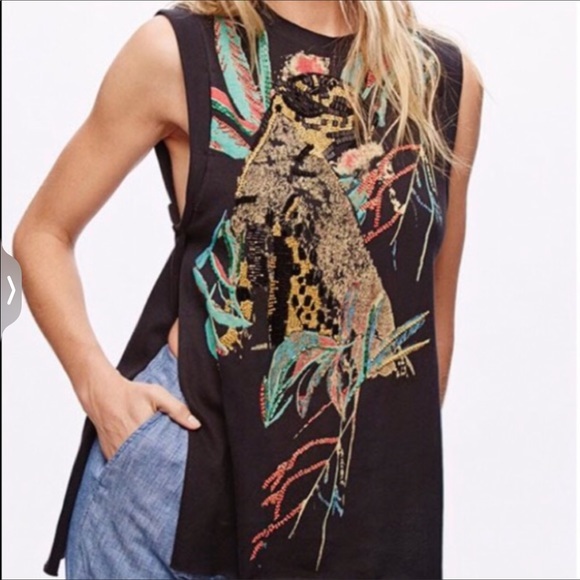 NWOT Free people beaded jungle cat tunic - Picture 5 of 8